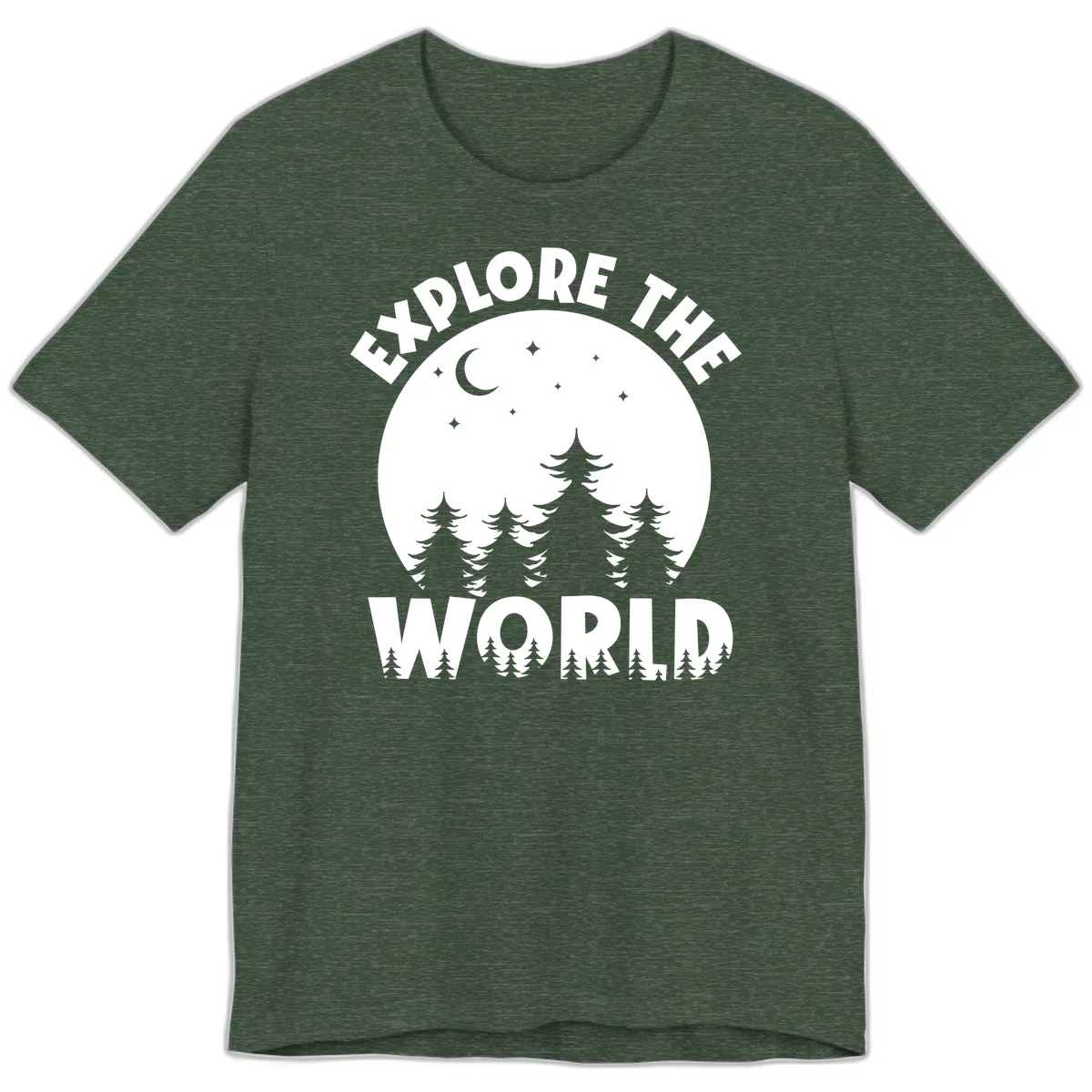 Explore The World Forest Night Premium T-Shirt in Heather Forest