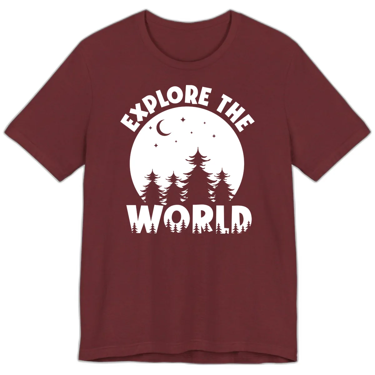 Explore The World Forest Night Premium T-Shirt in Heather Cardinal