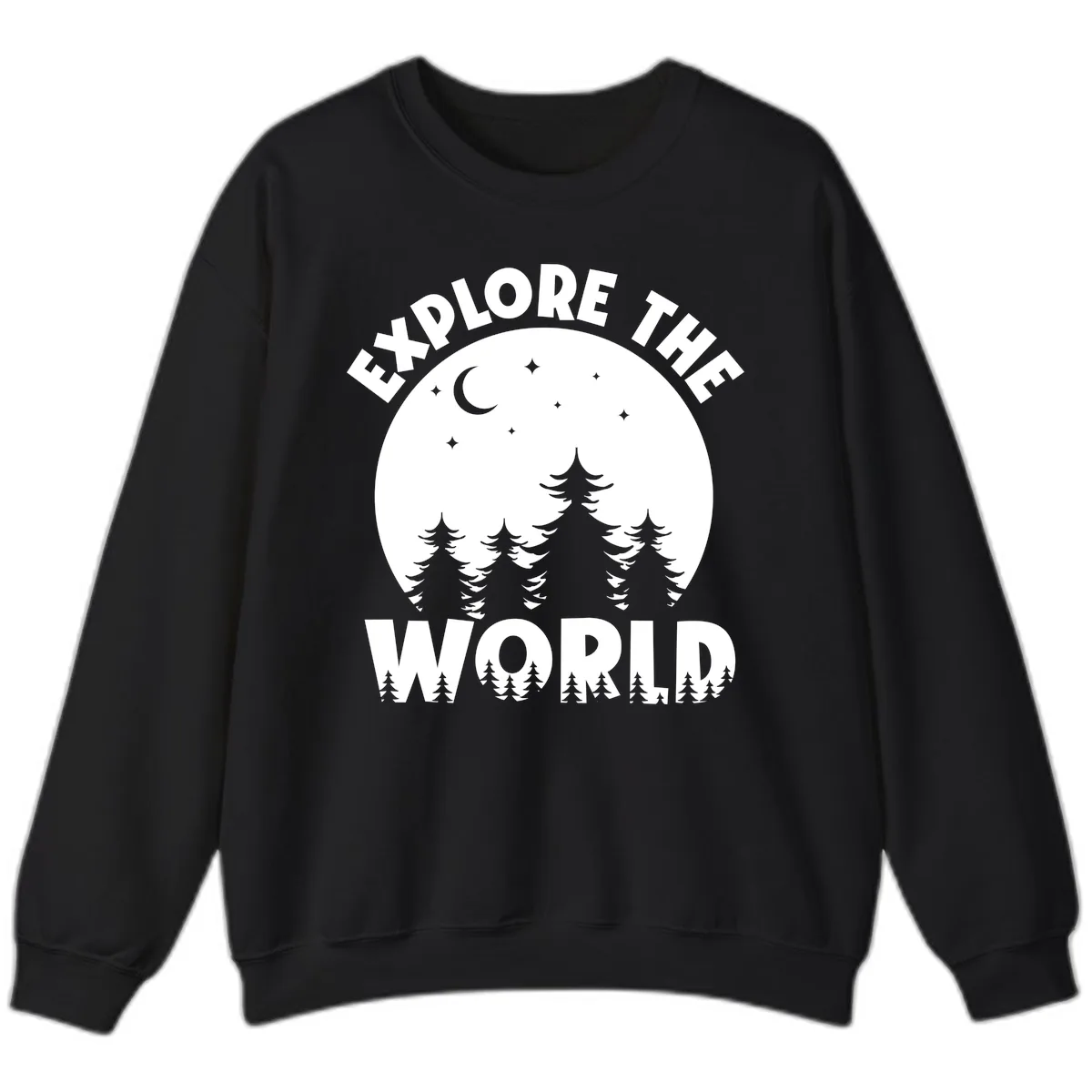 Explore The World Forest Night Sweatshirt in Black