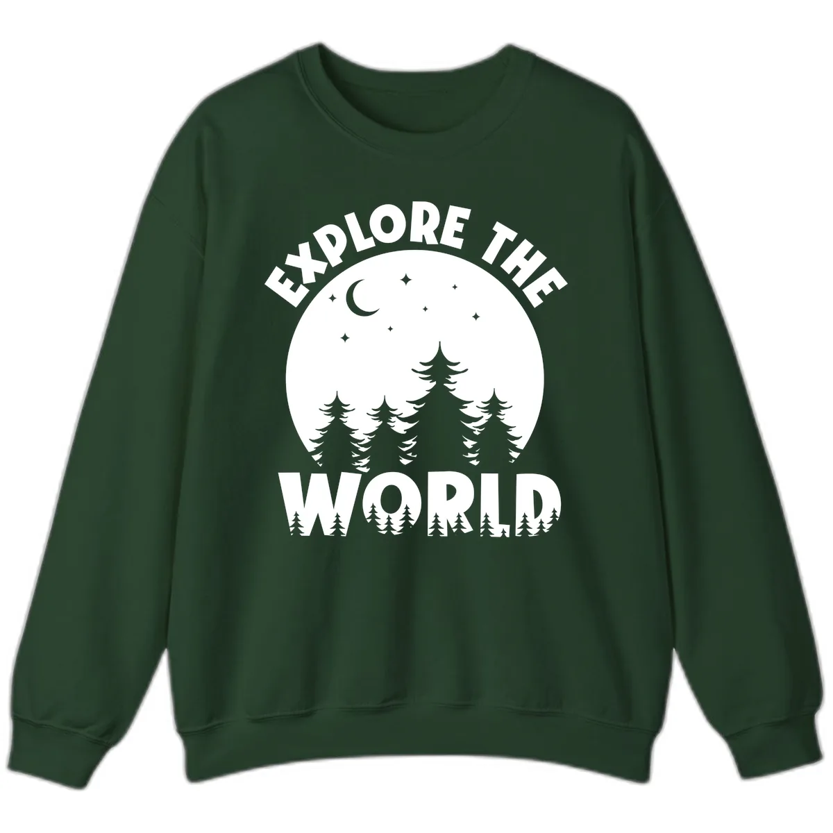 Explore The World Forest Night Sweatshirt in Forest Green