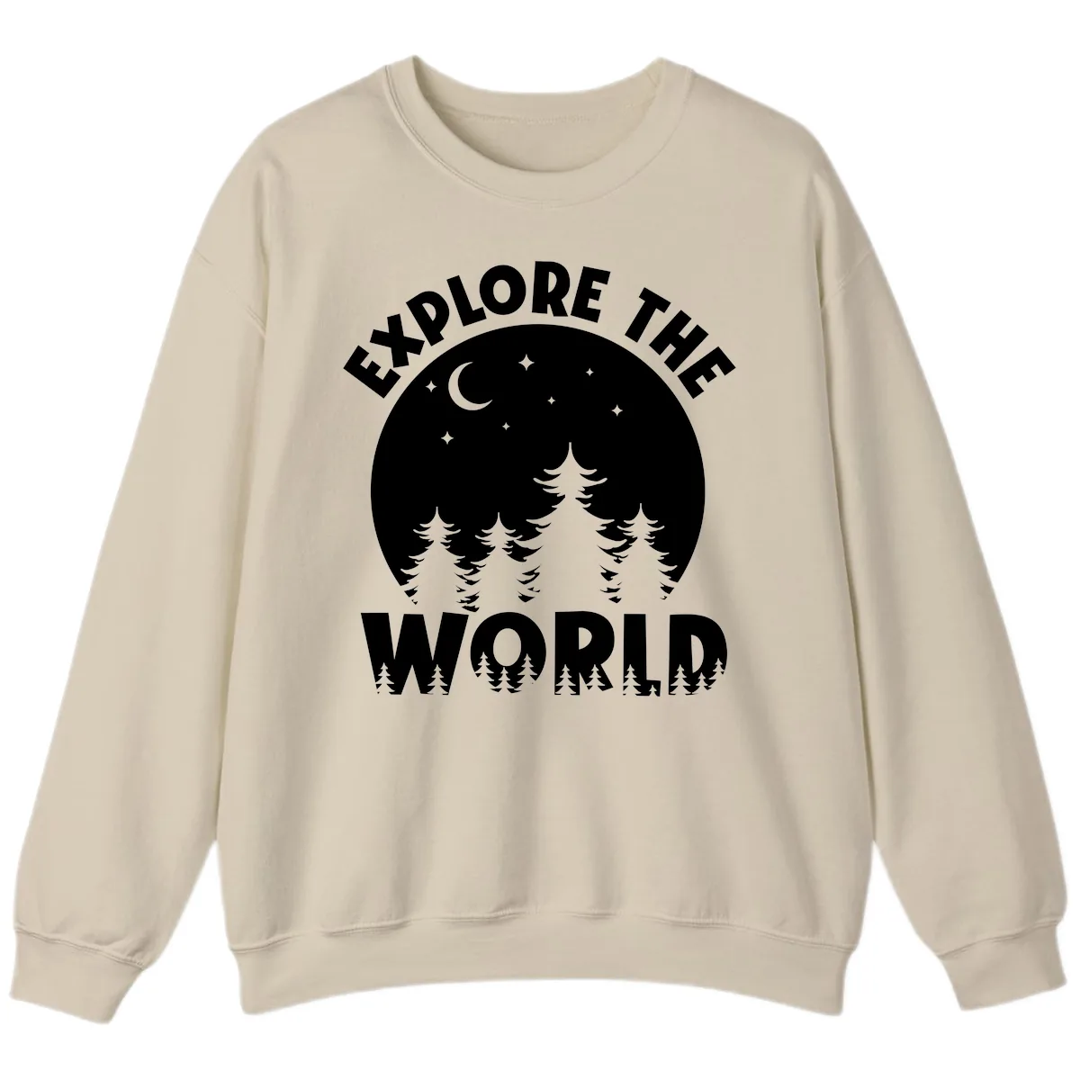 Explore The World Forest Night Sweatshirt in Sand