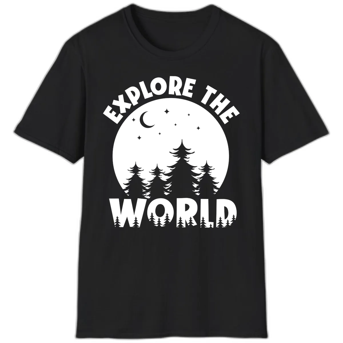 Explore The World Forest Night T-Shirt in Black