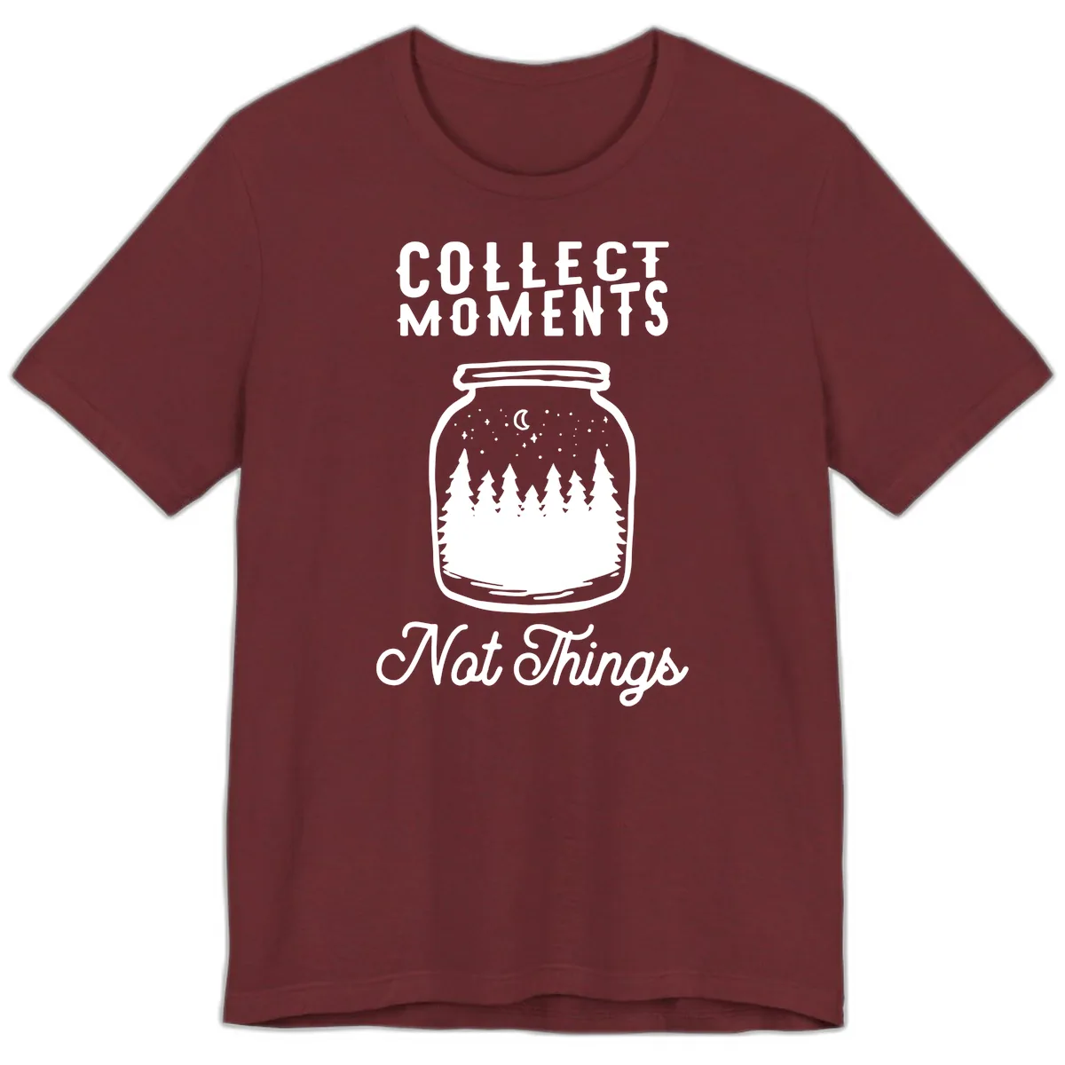 Collect Moments Not Things Premium T-Shirt in Heather Cardinal
