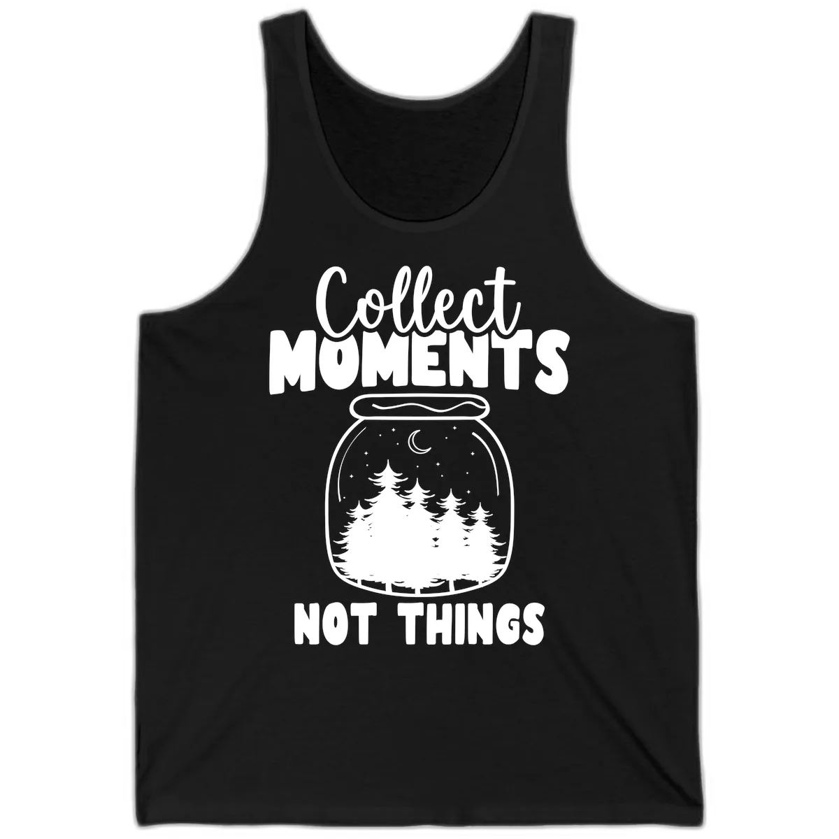 Collect Moments Not Things Tank in Black