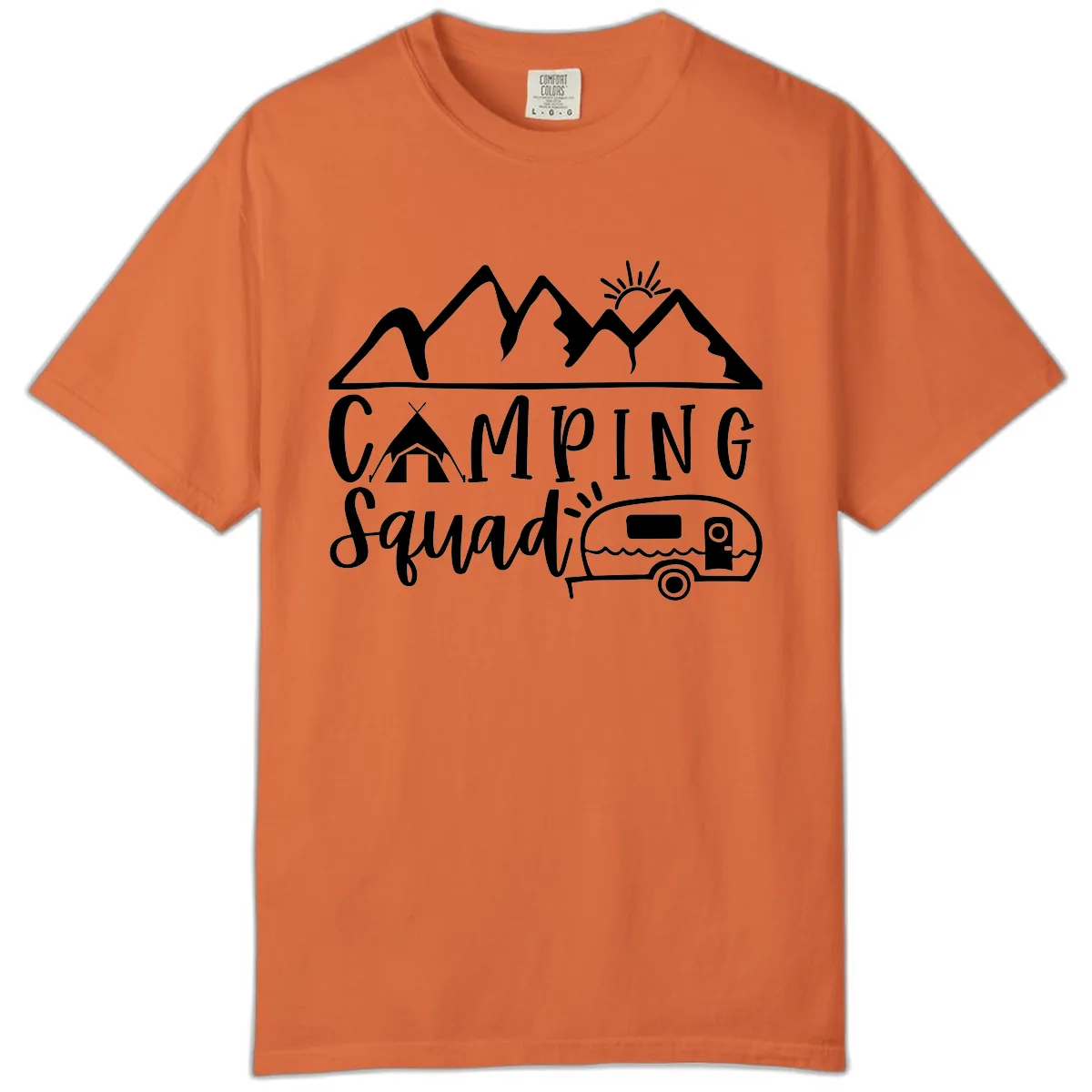 Camping Squad Adventure Comfort Color in Burnt Orange