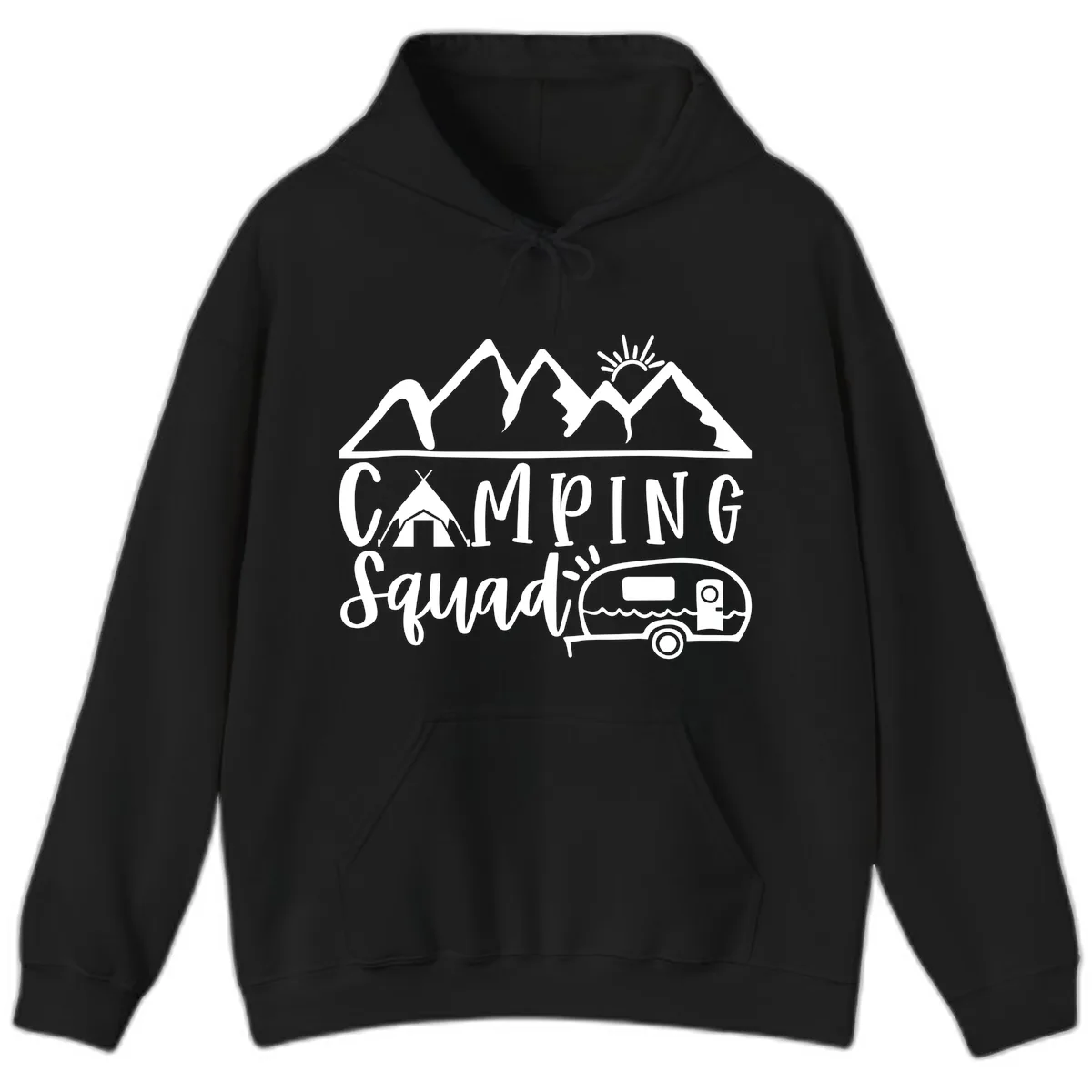 Camping Squad Adventure Hoodie in Black