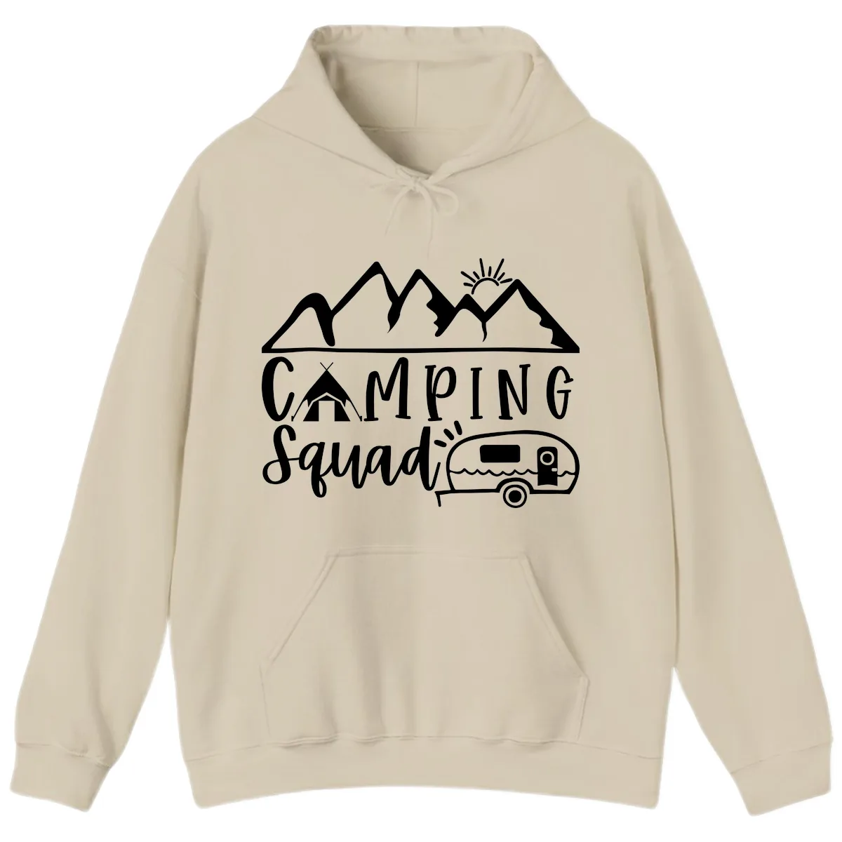 Camping Squad Adventure Hoodie in Sand
