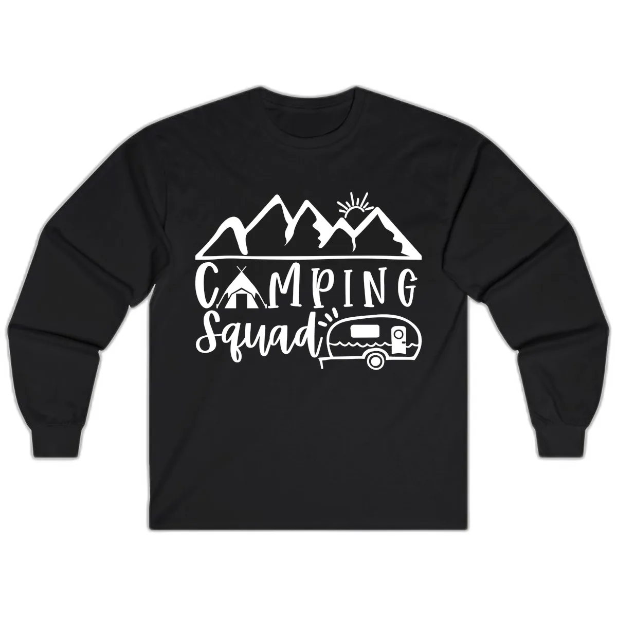 Camping Squad Adventure Long Sleeve in Black