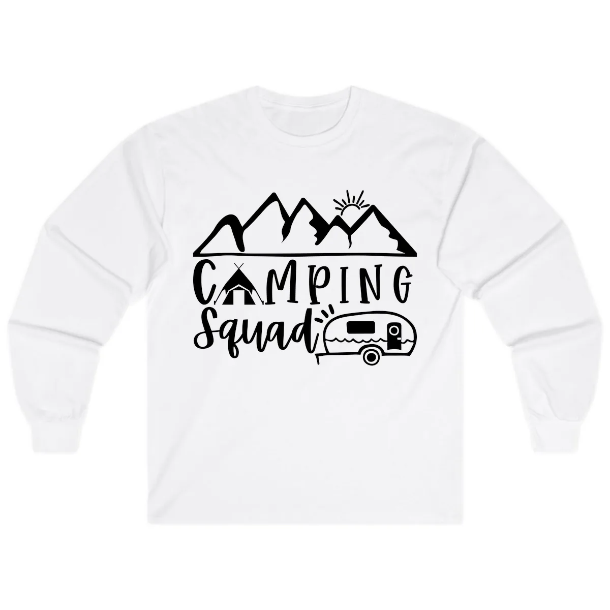 Camping Squad Adventure Long Sleeve in White