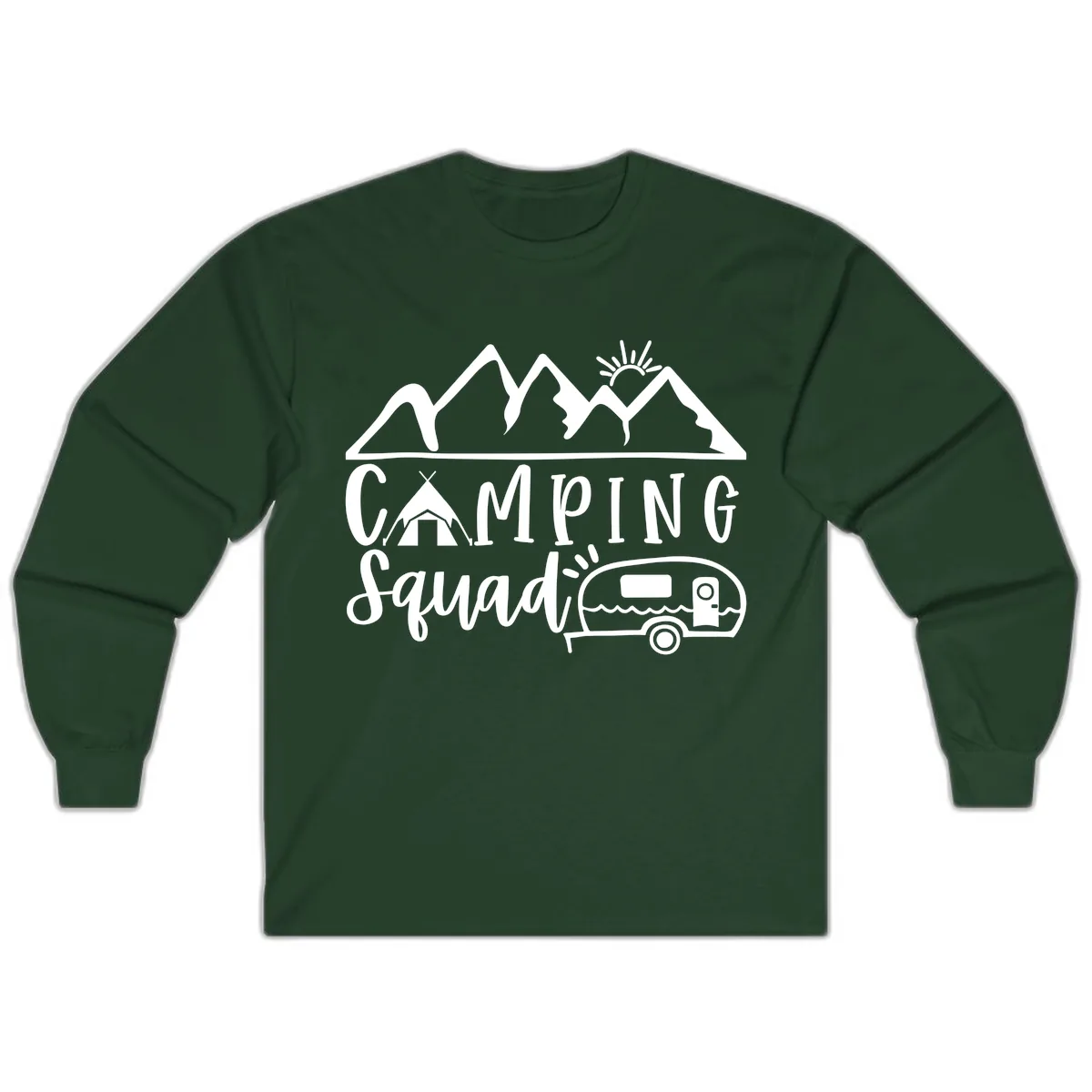 Camping Squad Adventure Long Sleeve in Forest Green