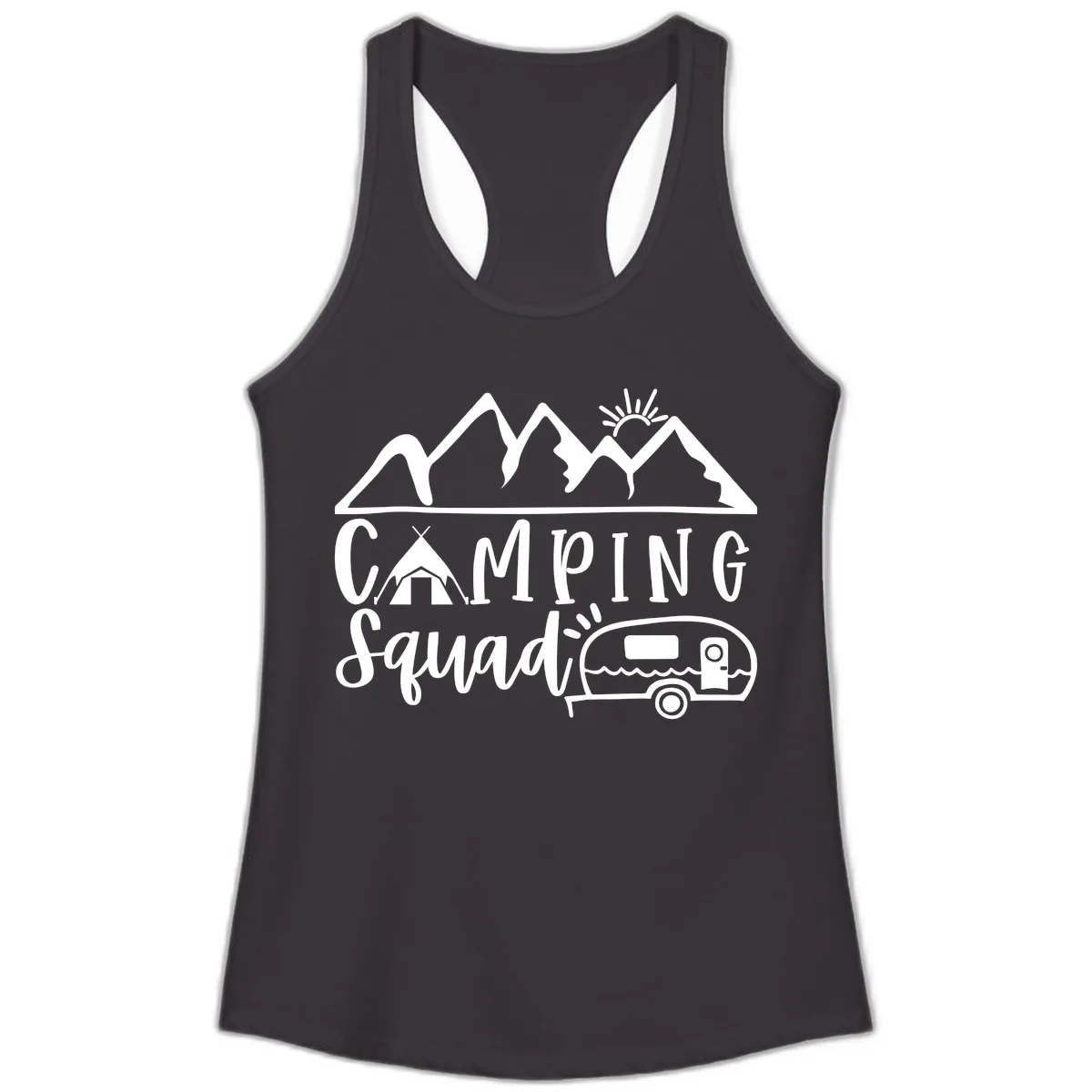 Camping Squad Adventure Ladies Tank in Black