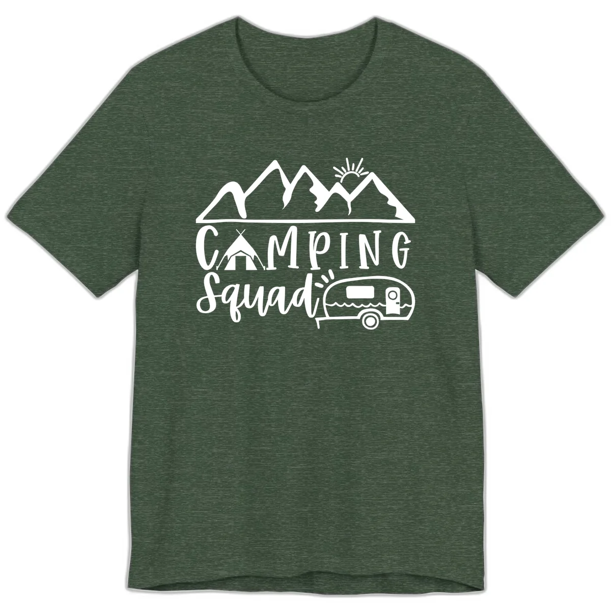 Camping Squad Adventure Premium T-Shirt in Heather Forest