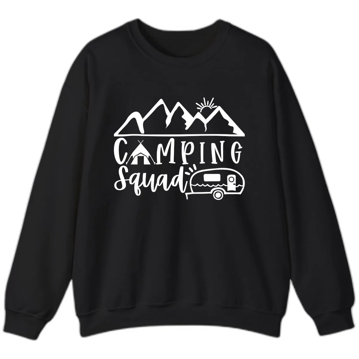 Camping Squad Adventure Sweatshirt in Black