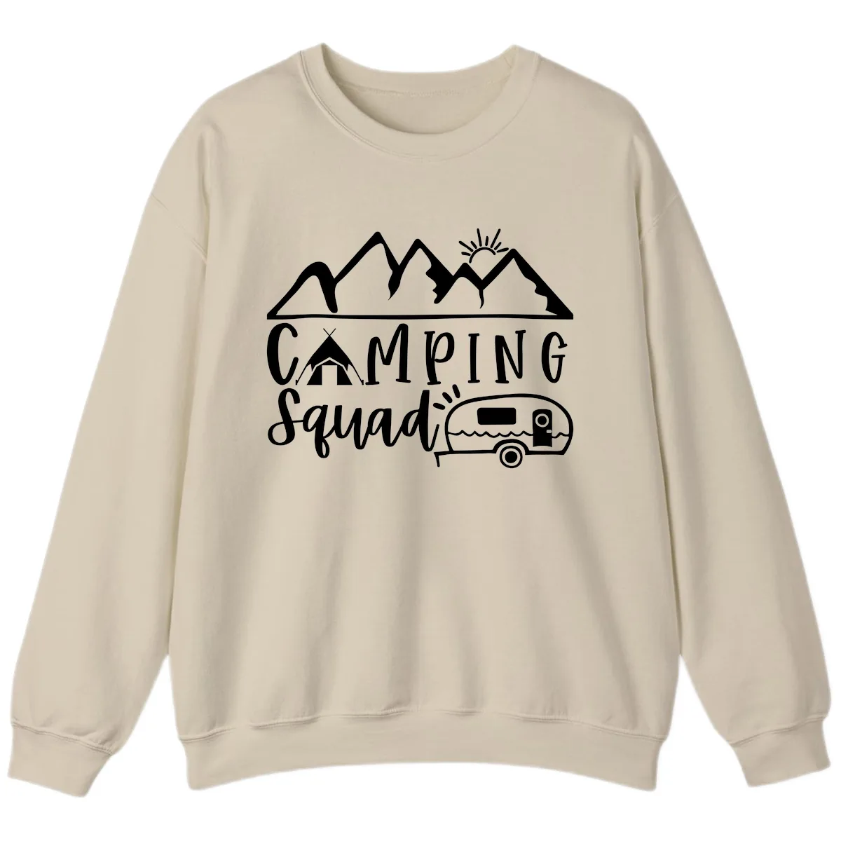 Camping Squad Adventure Sweatshirt in Sand