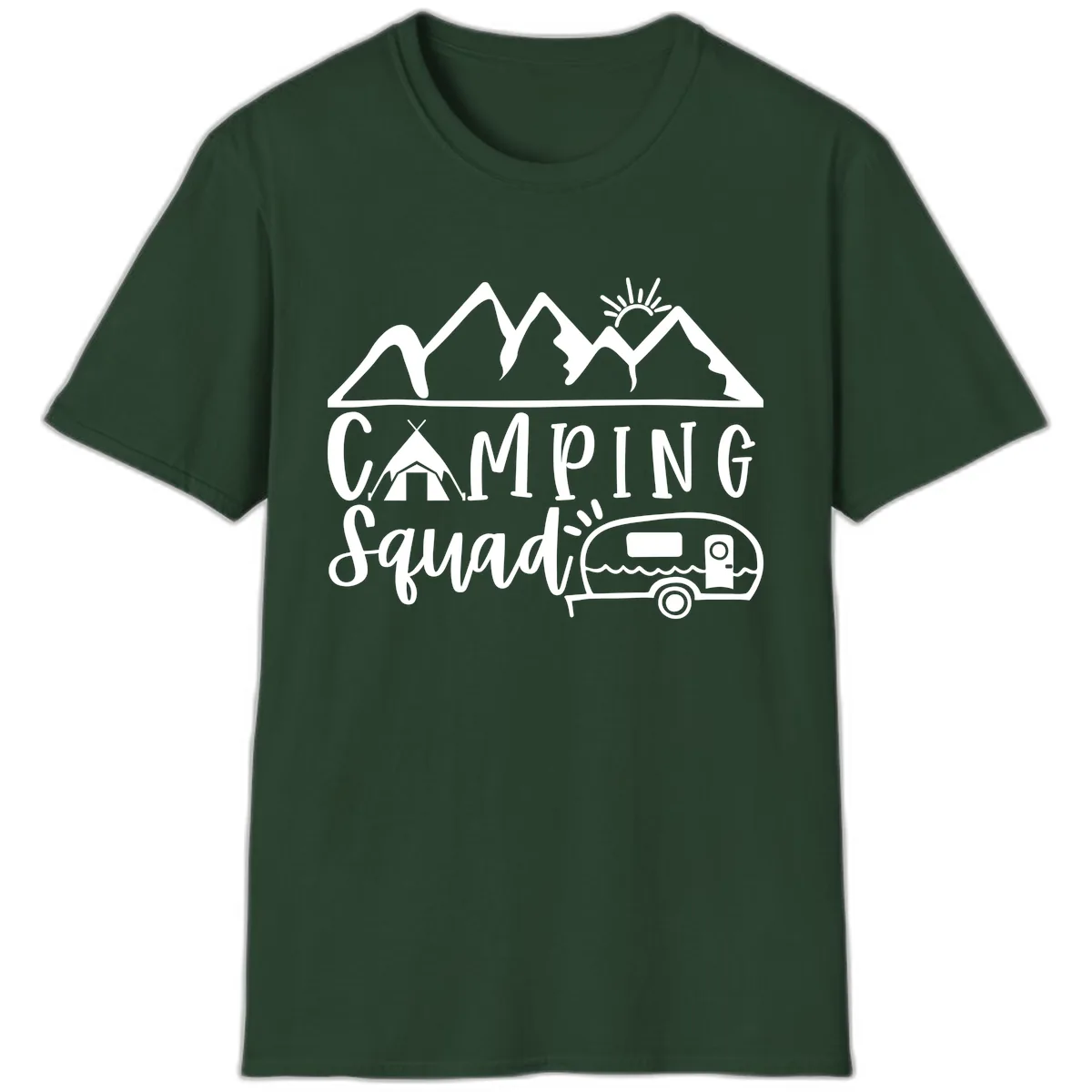 Camping Squad Adventure T-Shirt in Forest Green