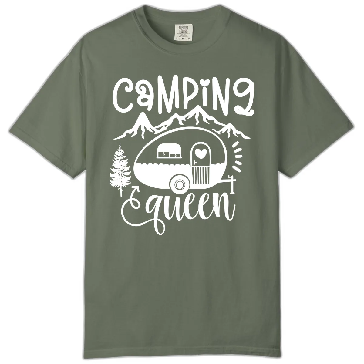 Camping Queen Retro Airstream Comfort Color in Moss
