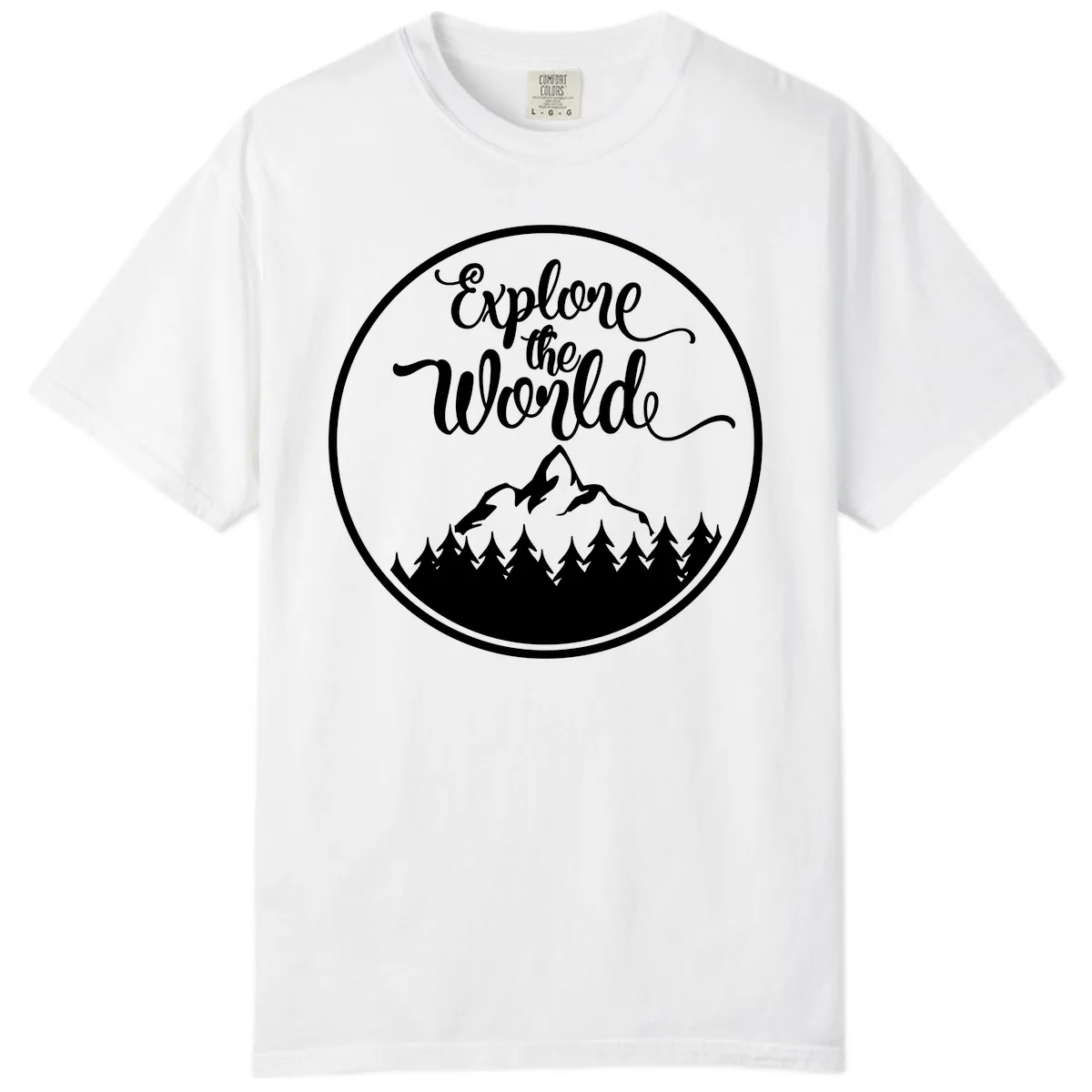 Explore The World Mountain Forest Comfort Color in White