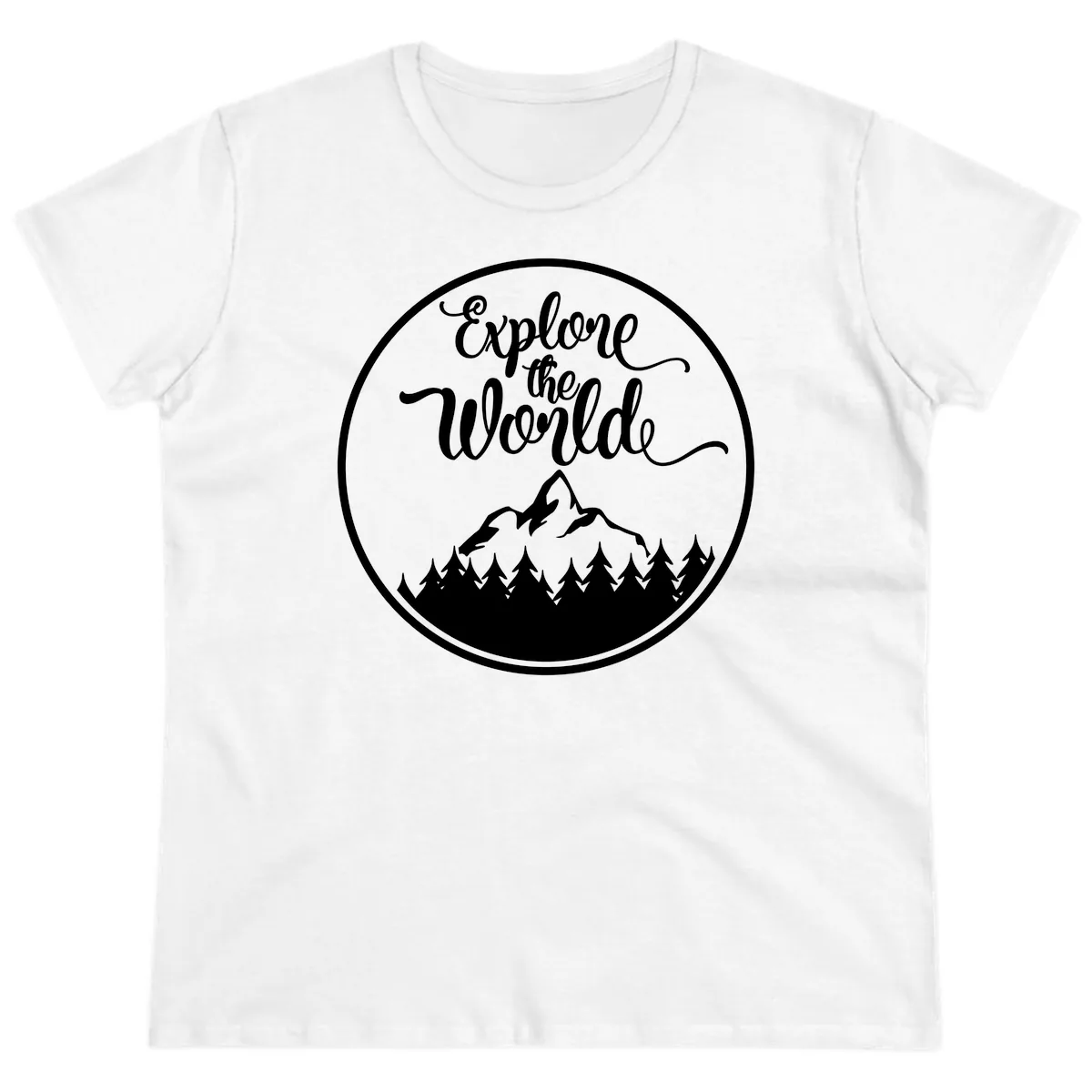 Explore The World Mountain Forest Ladies Tee in White