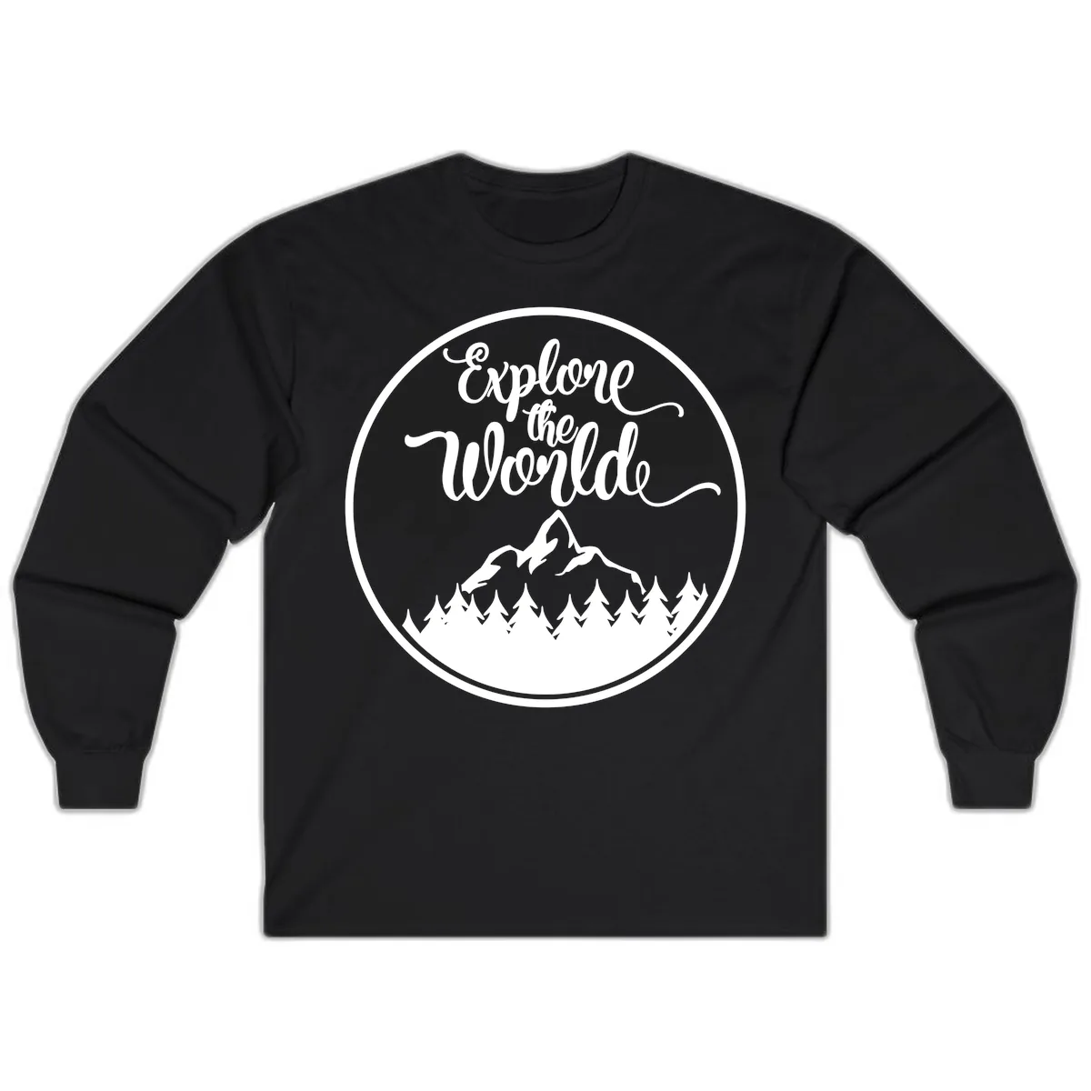 Explore The World Mountain Forest Long Sleeve in Black