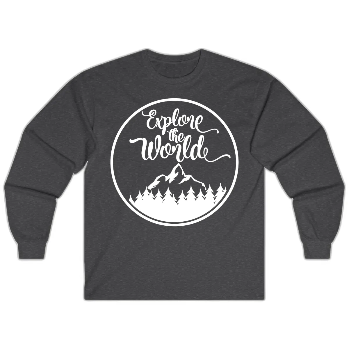 Explore The World Mountain Forest Long Sleeve in Dark Heather