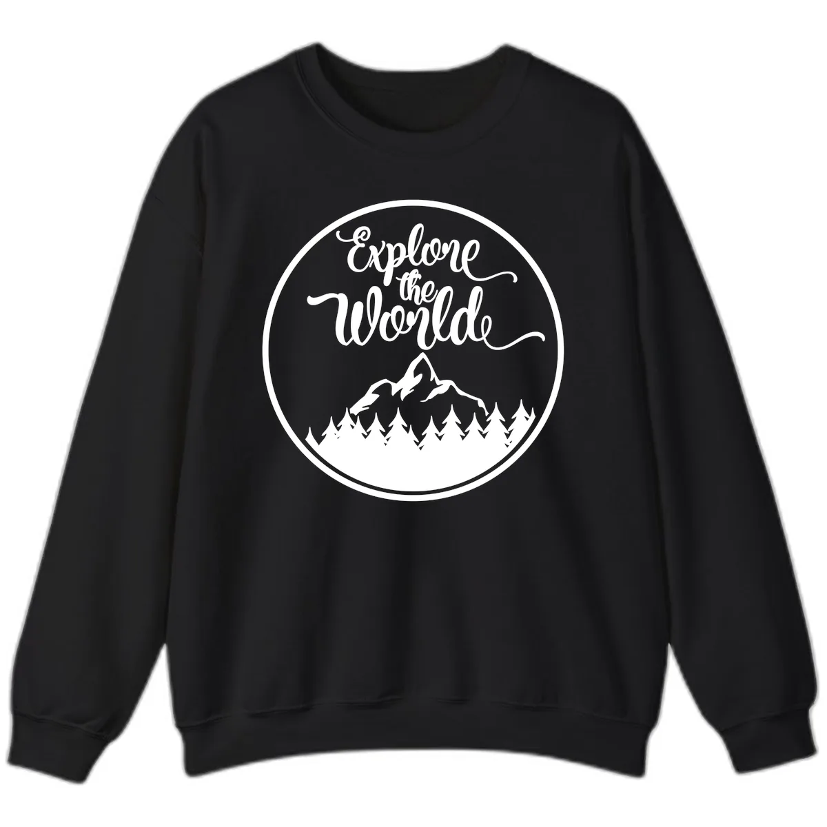 Explore The World Mountain Forest Sweatshirt in Black