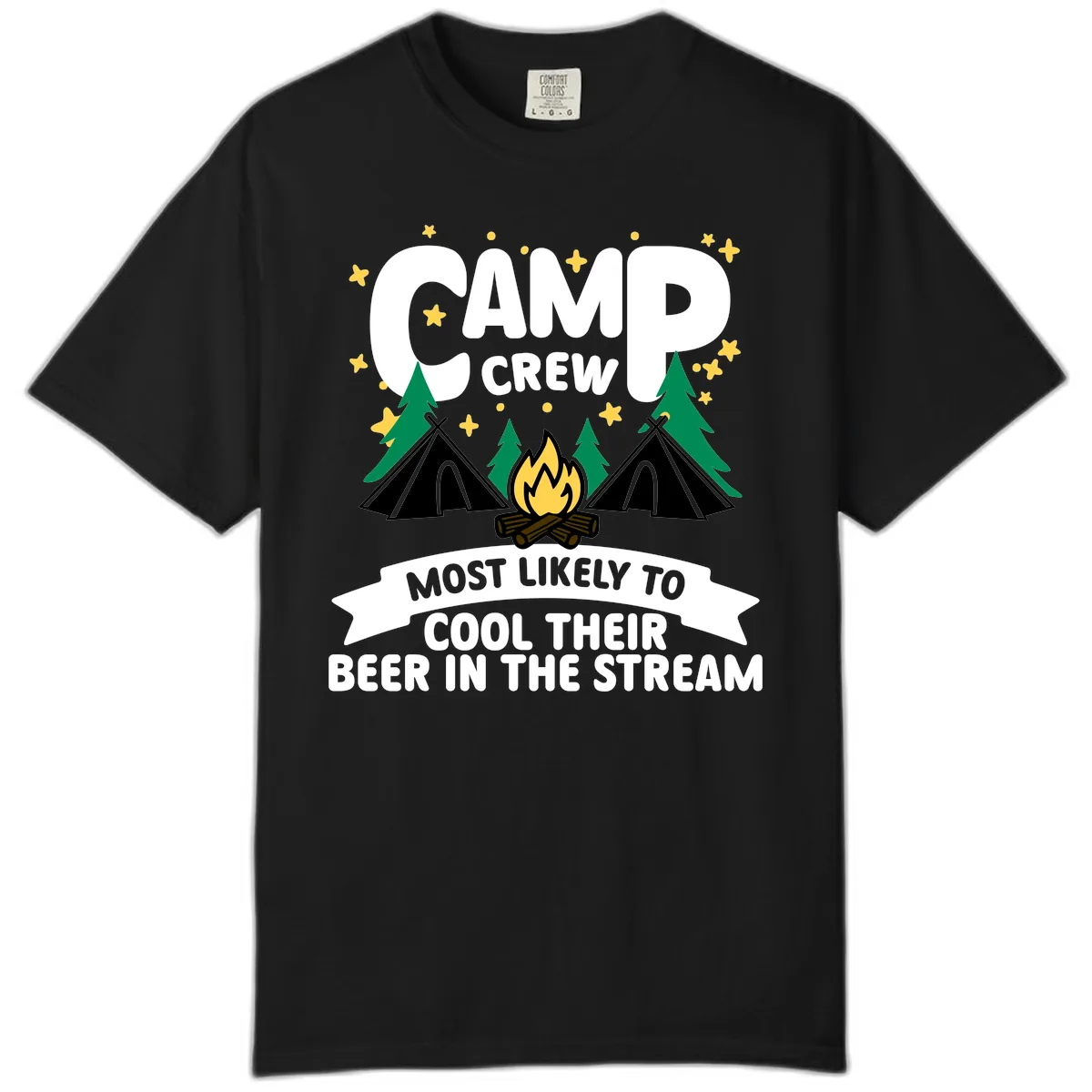 Camp Crew Cool Beer Stream Comfort Color in Black