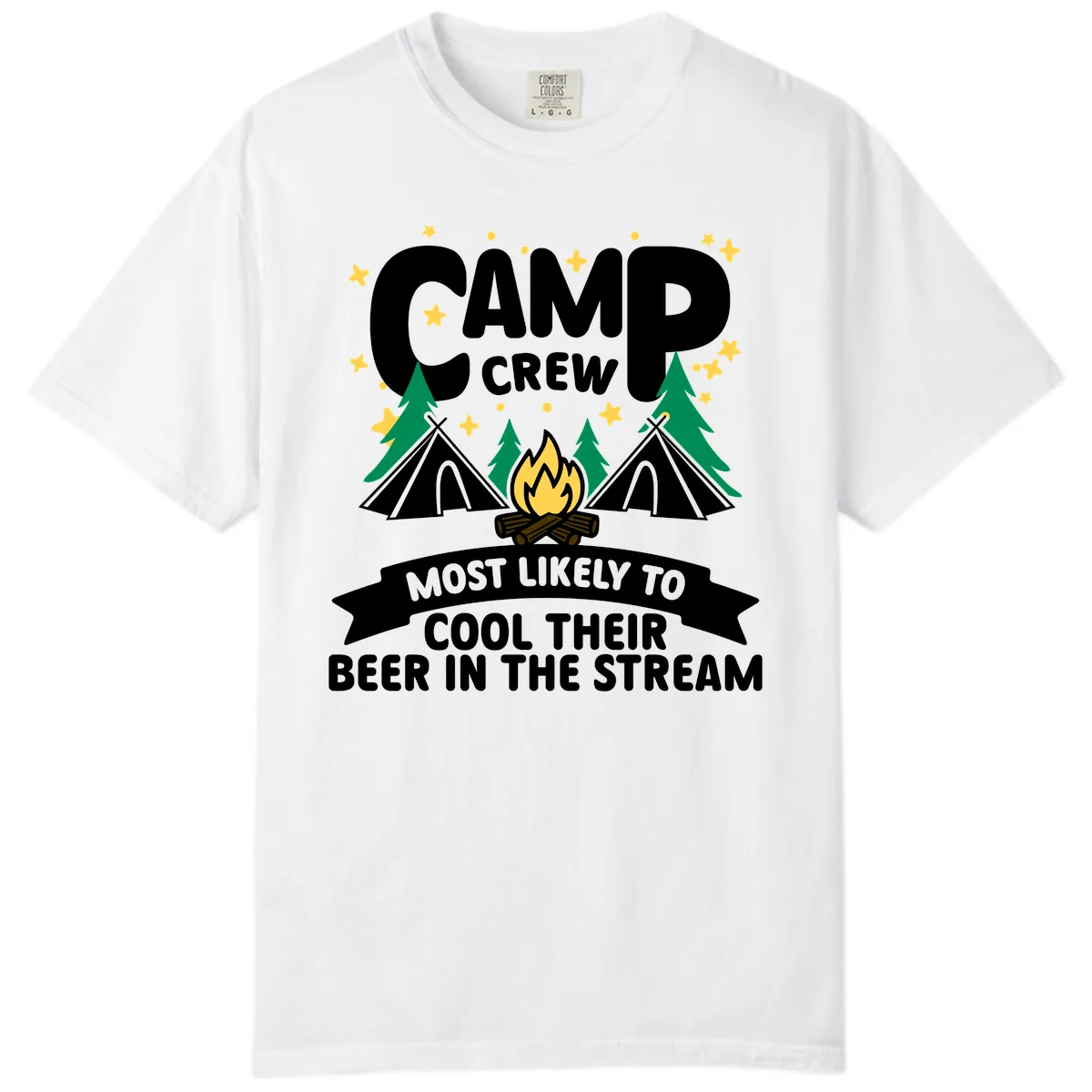 Camp Crew Cool Beer Stream Comfort Color in White
