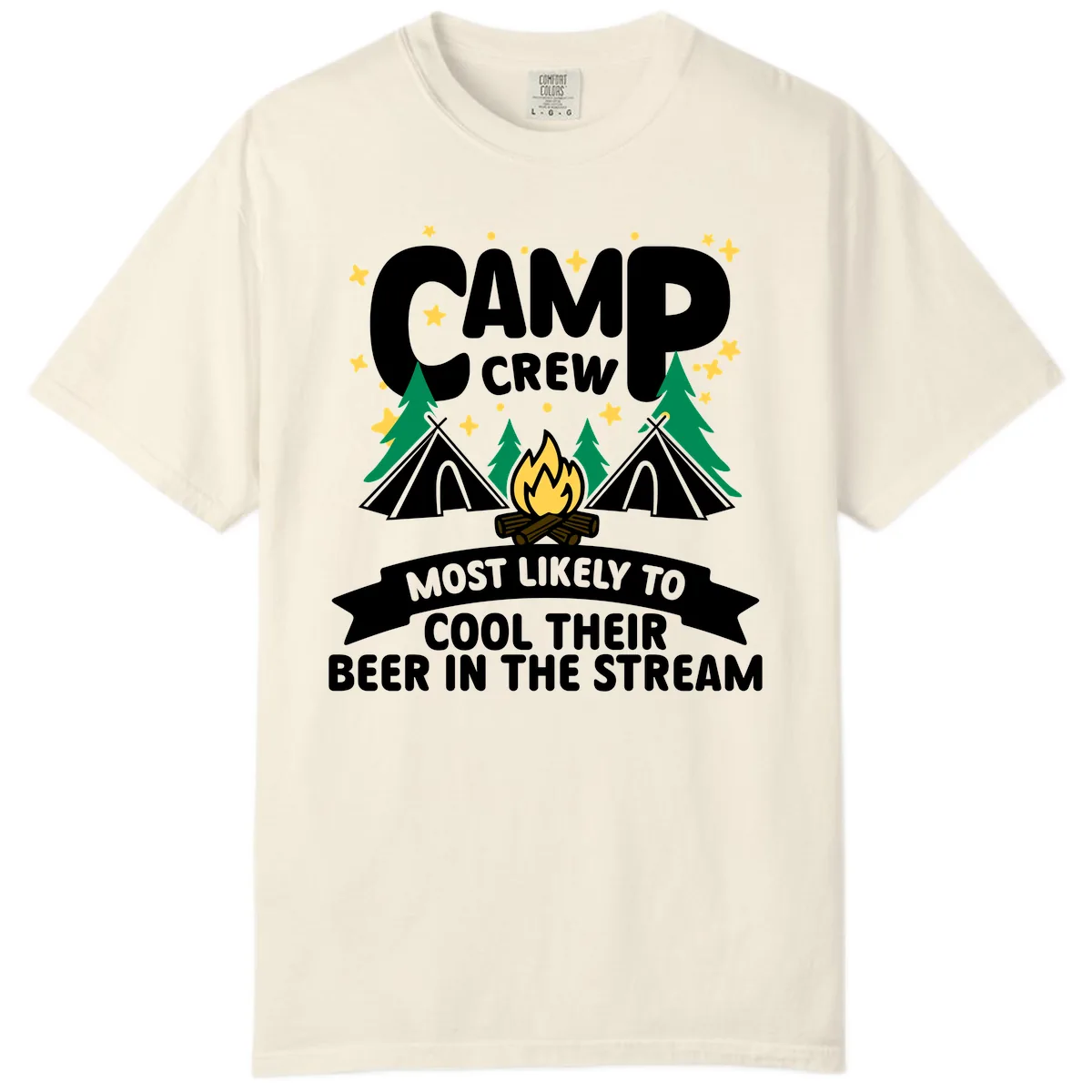 Camp Crew Cool Beer Stream Comfort Color in Ivory