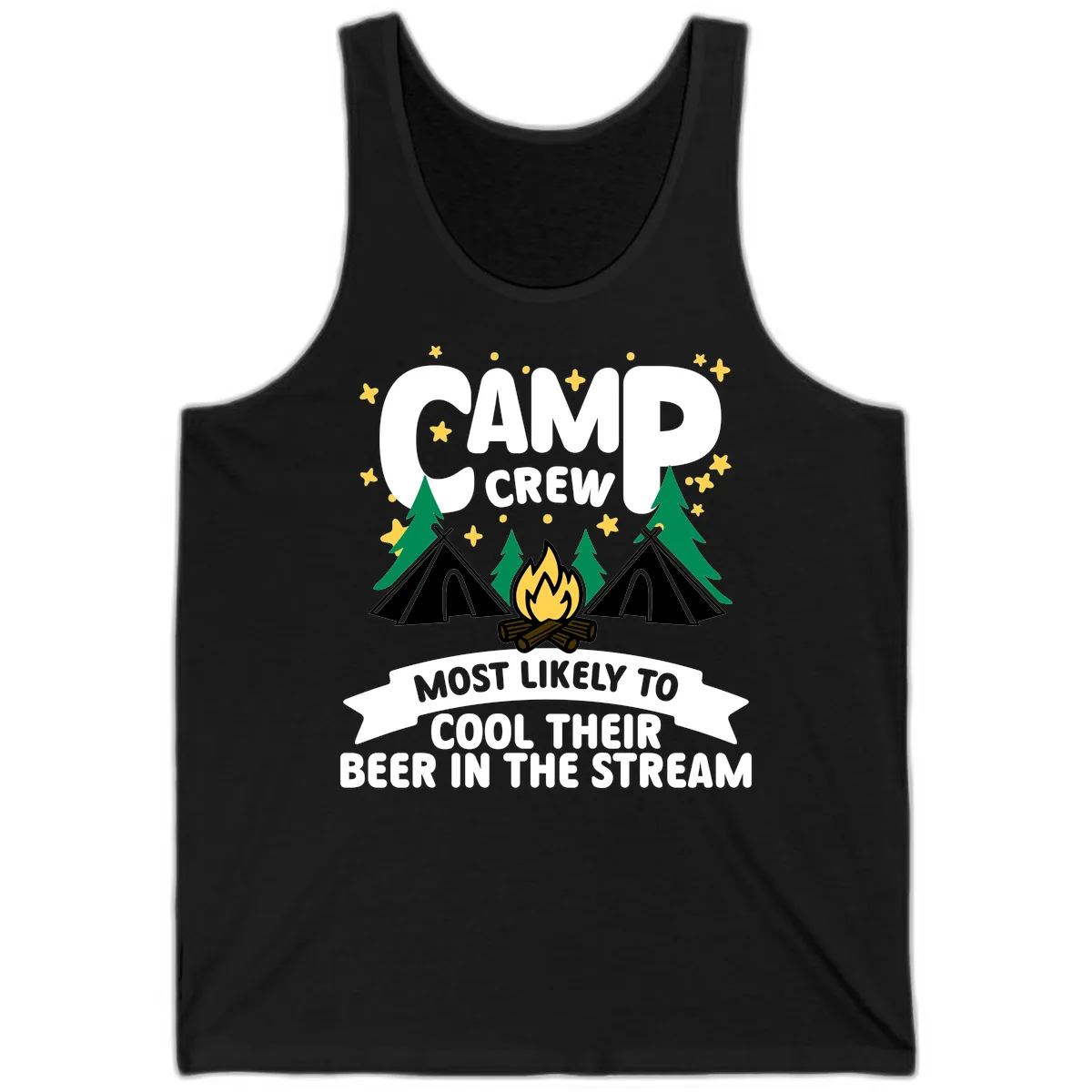 Camp Crew Cool Beer Stream Tank in Black
