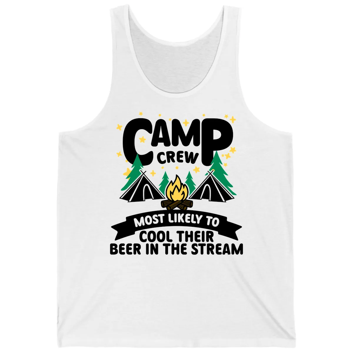 Camp Crew Cool Beer Stream Tank in White