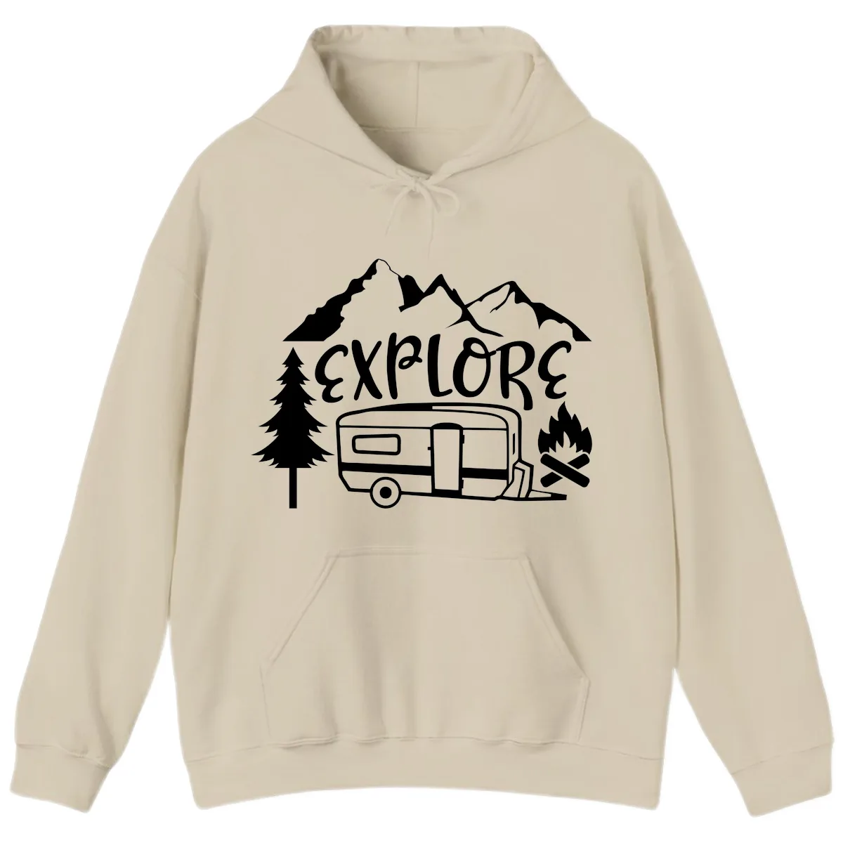 Explore The Campfire Adventure Hoodie in Sand