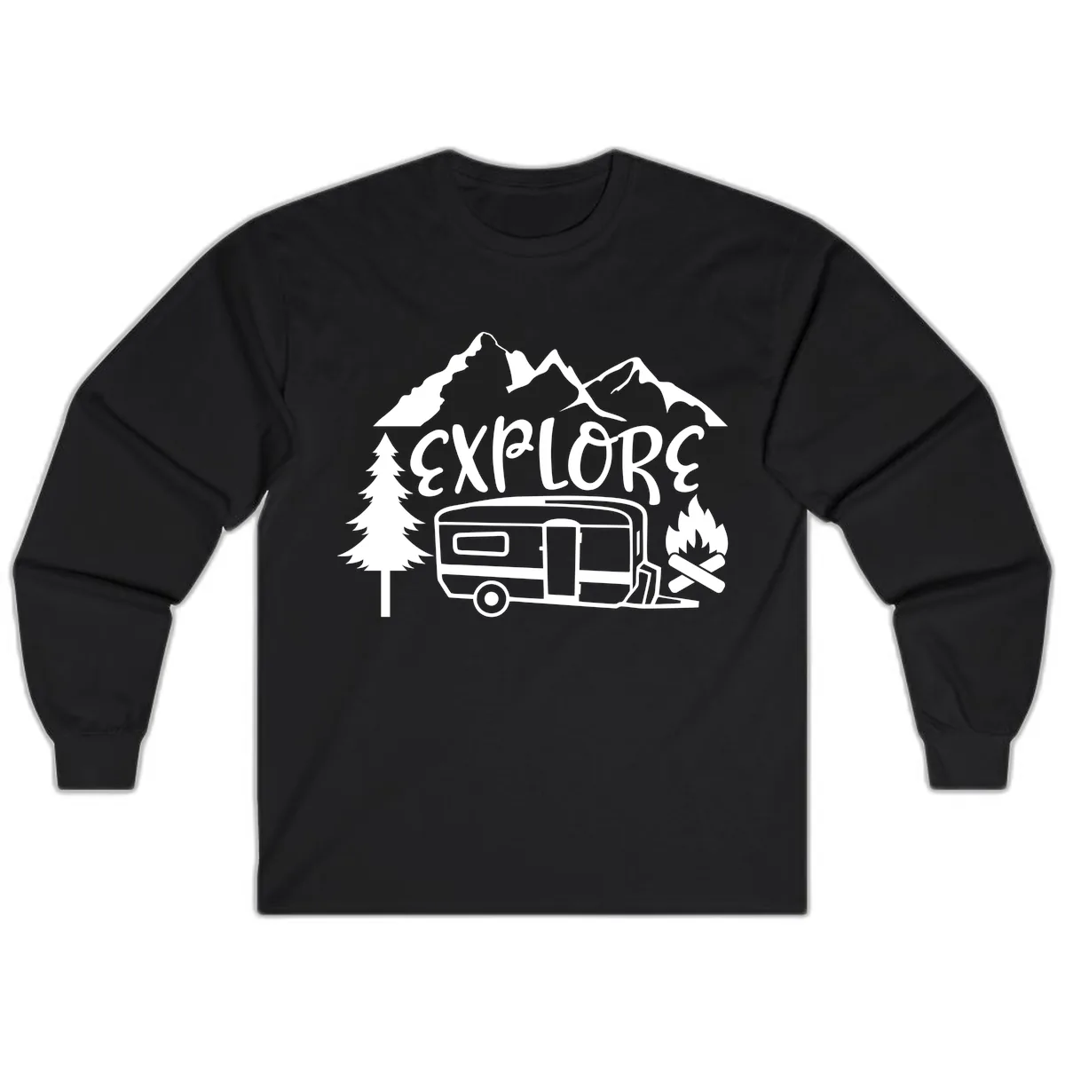 Explore The Campfire Adventure Long Sleeve in Black