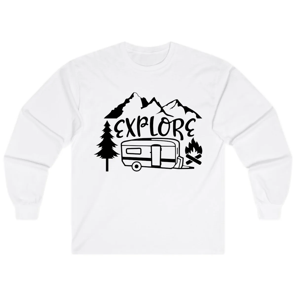 Explore The Campfire Adventure Long Sleeve in White