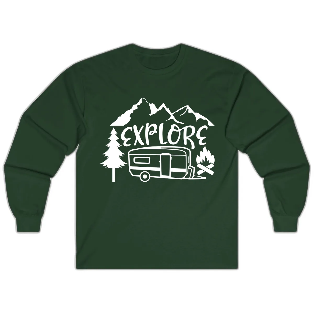 Explore The Campfire Adventure Long Sleeve in Forest Green
