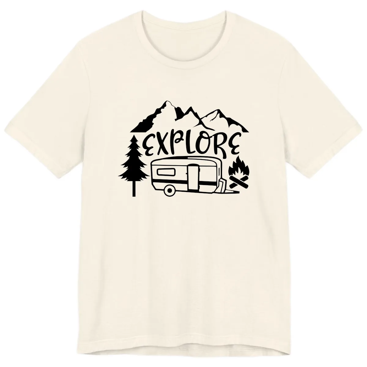 Explore The Campfire Adventure Premium T-Shirt in Natural