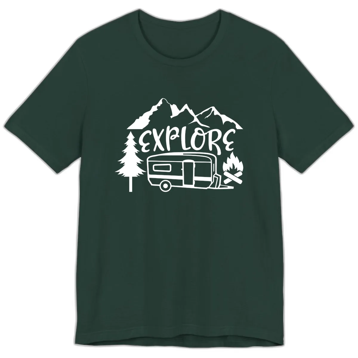 Explore The Campfire Adventure Premium T-Shirt in Forest