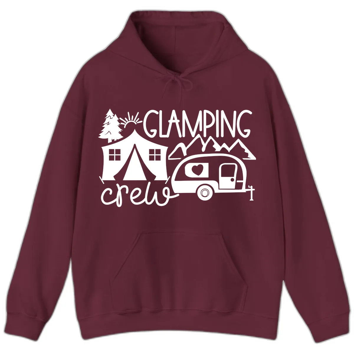 Glamping Crew Adventure Hoodie in Maroon