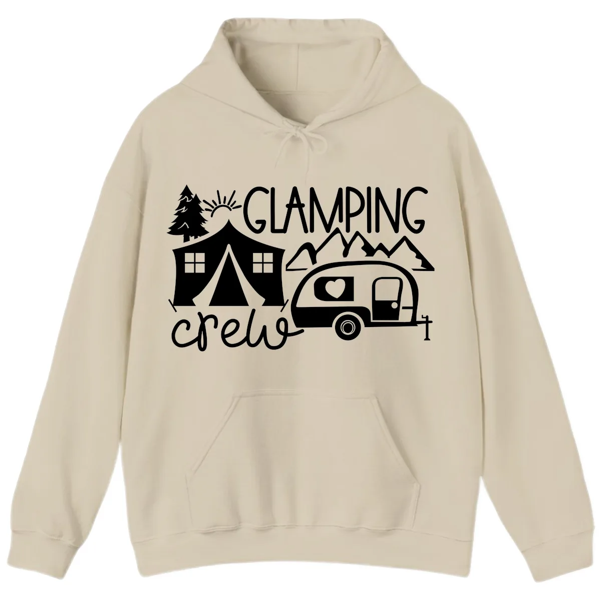 Glamping Crew Adventure Hoodie in Sand