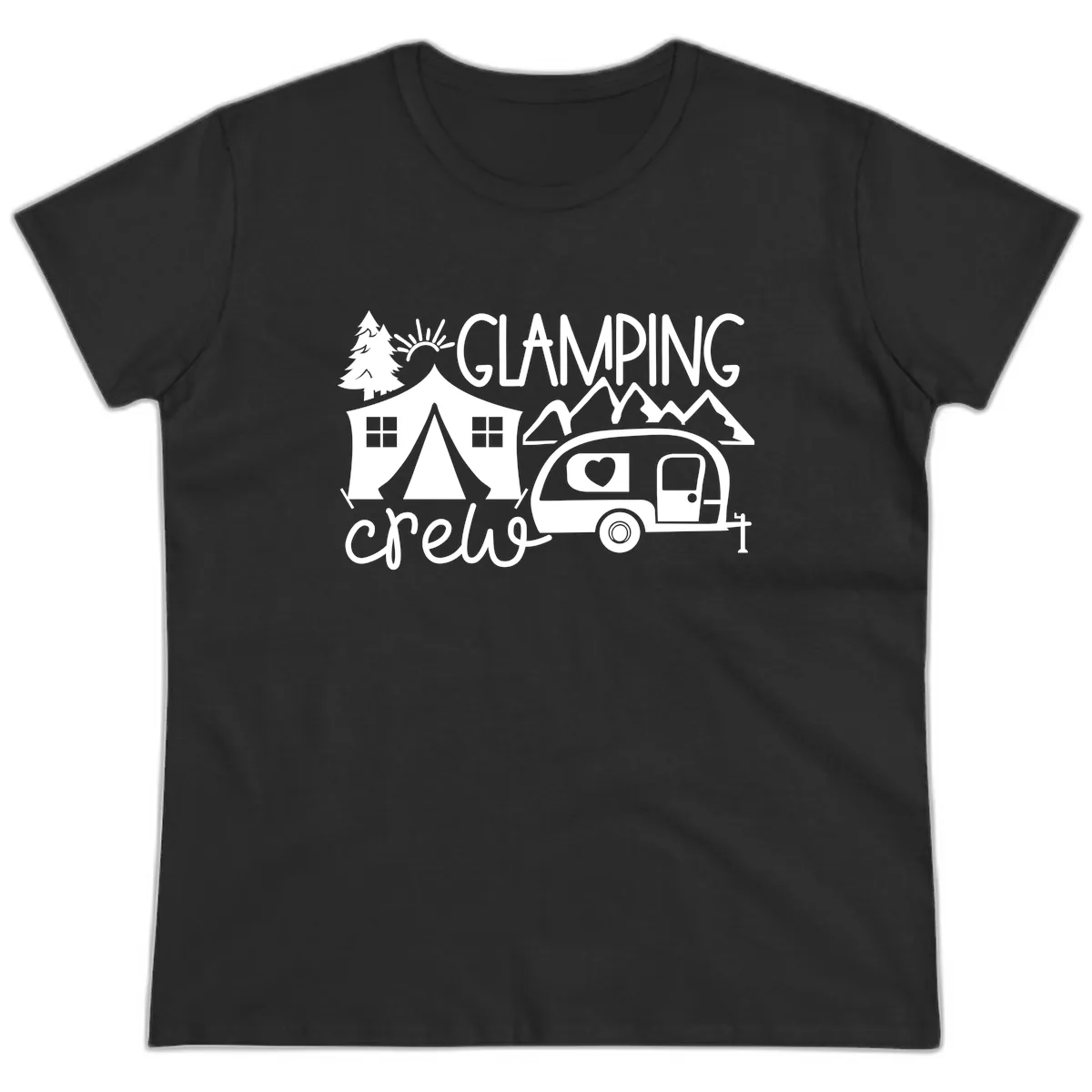 Glamping Crew Adventure Ladies Tee in Black