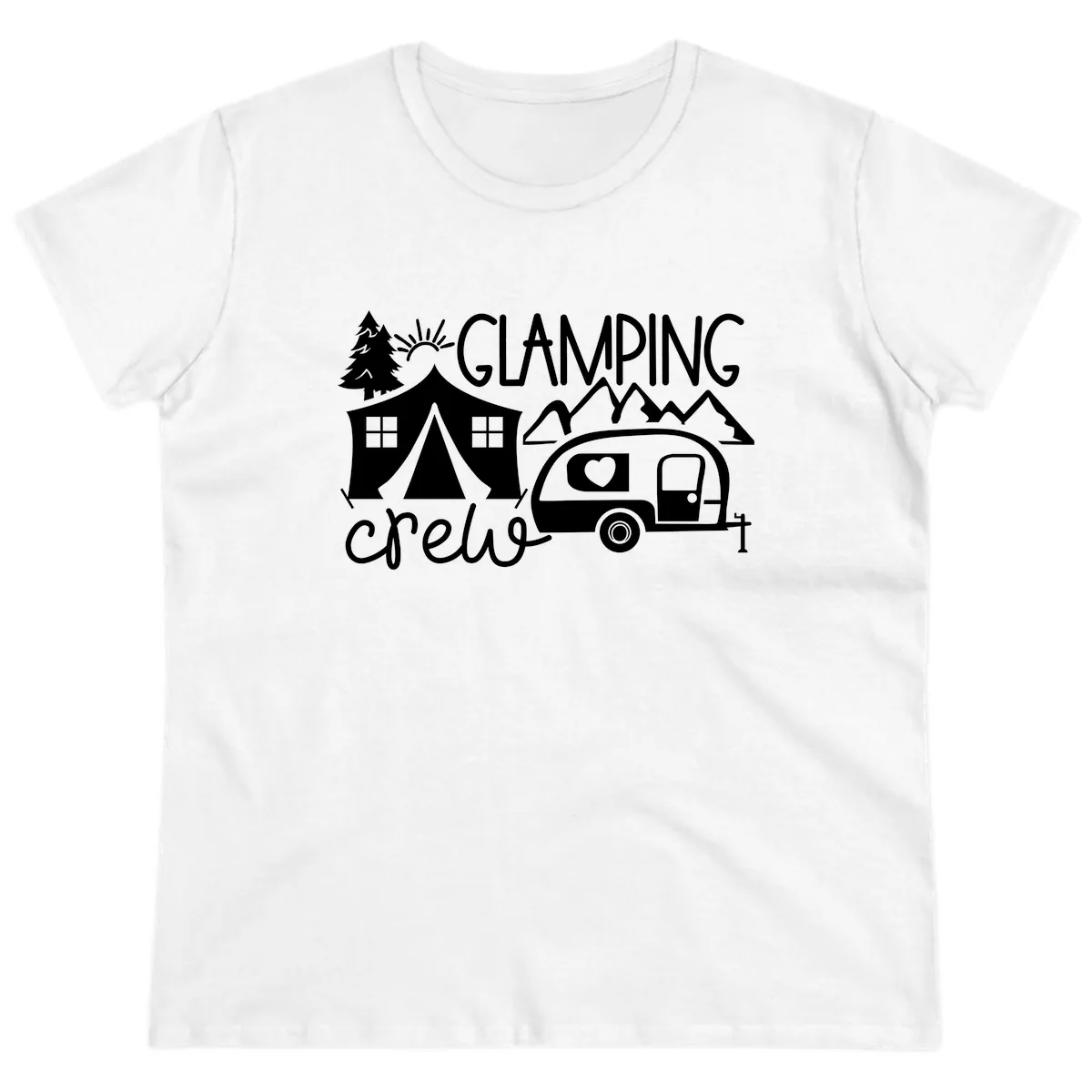 Glamping Crew Adventure Ladies Tee in White