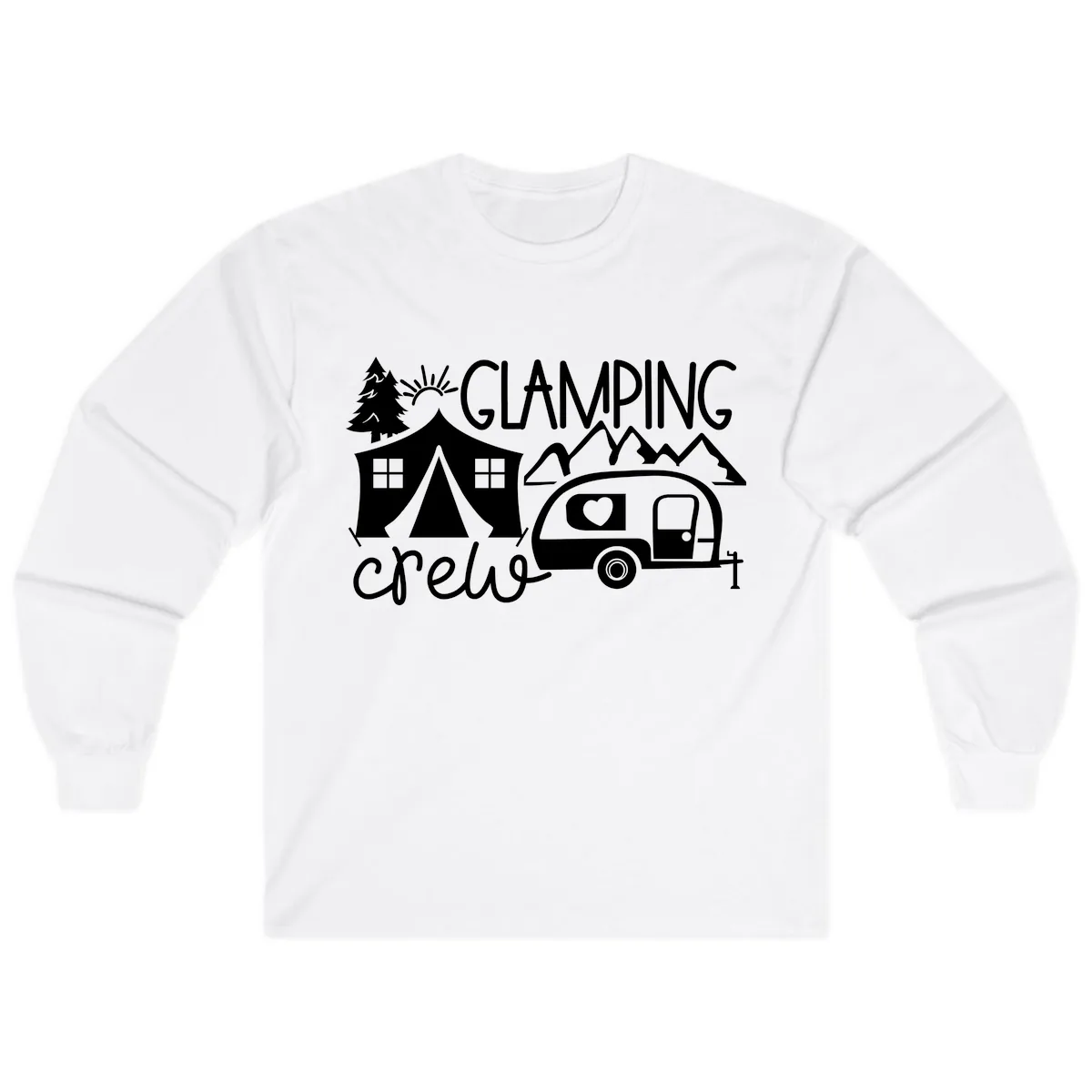 Glamping Crew Adventure Long Sleeve in White