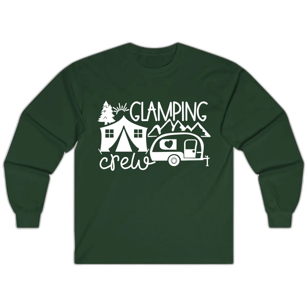 Glamping Crew Adventure Long Sleeve in Forest Green