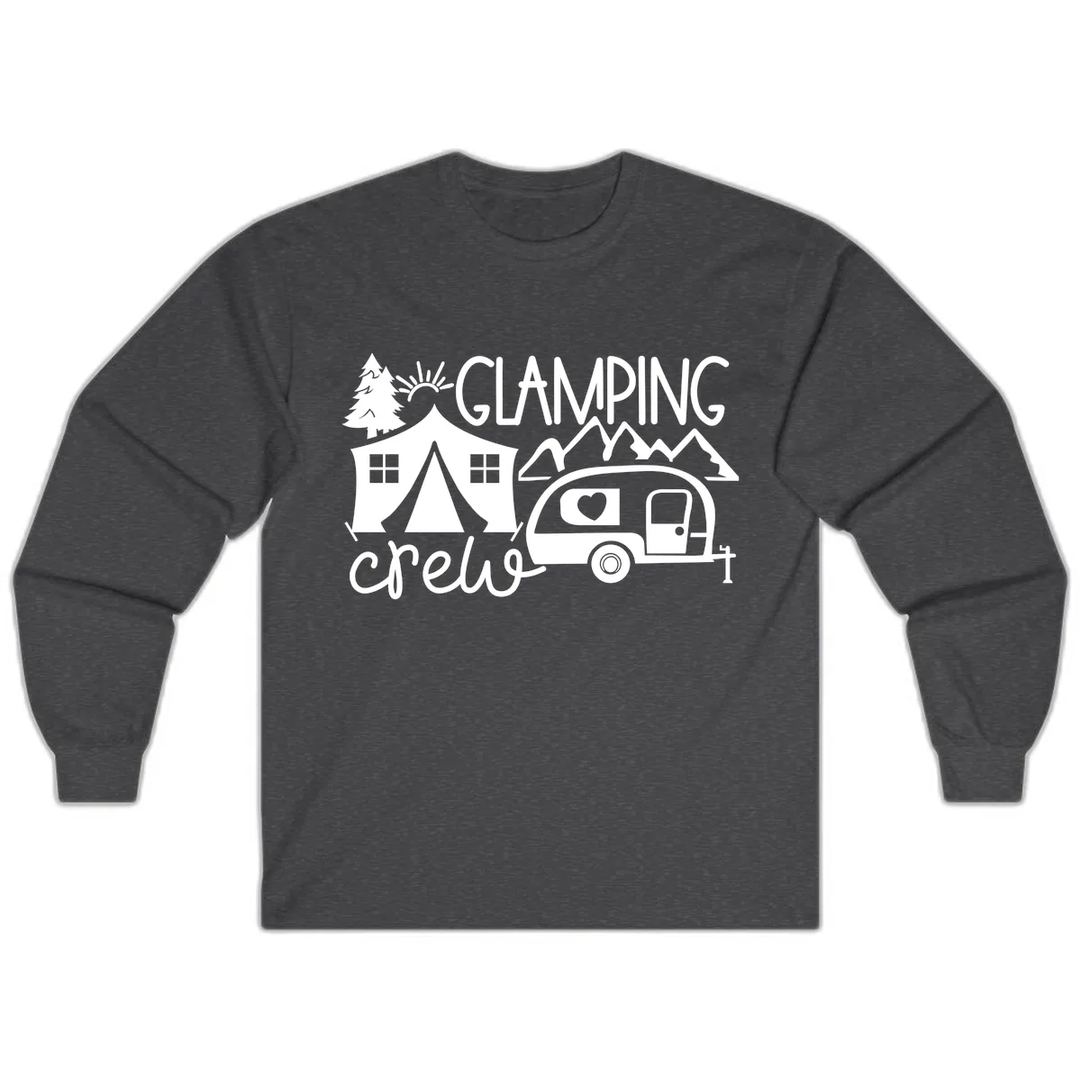 Glamping Crew Adventure Long Sleeve in Dark Heather