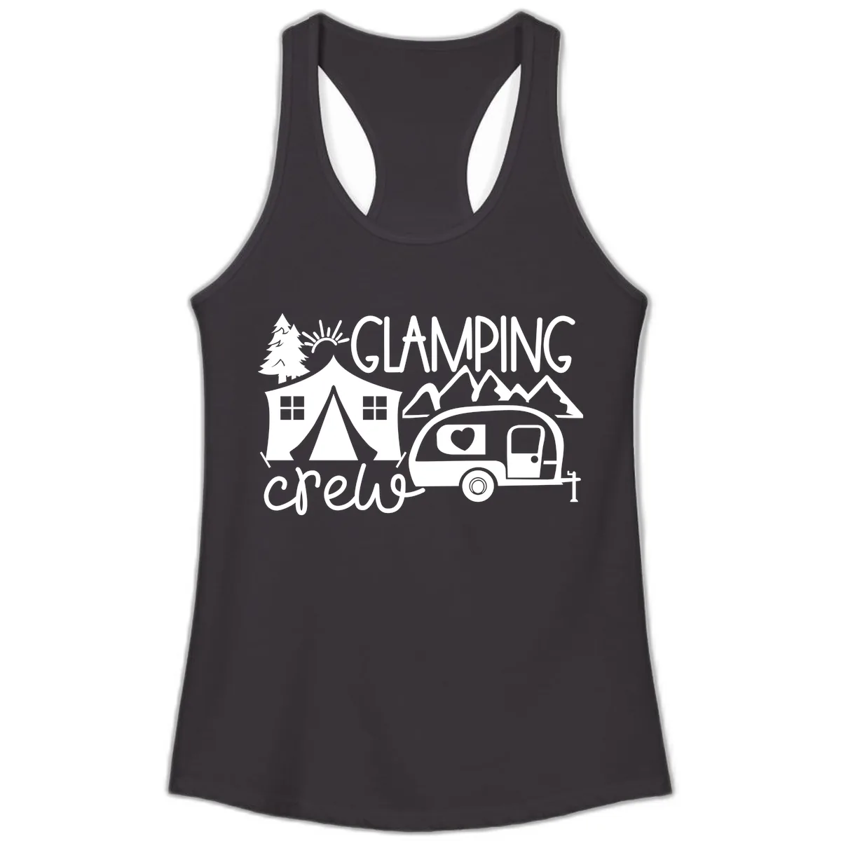 Glamping Crew Adventure Ladies Tank in Black