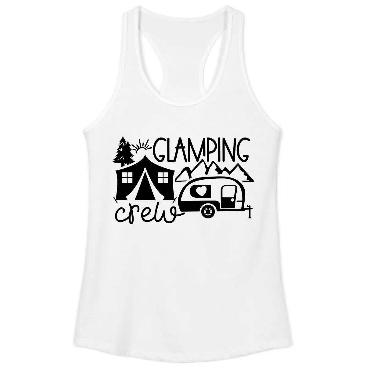 Glamping Crew Adventure Ladies Tank in White