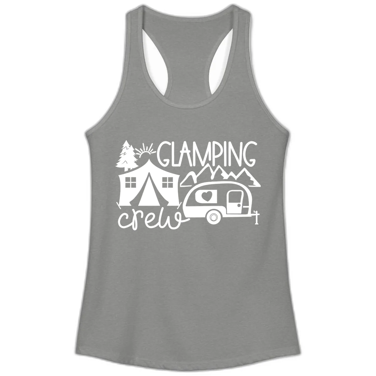 Glamping Crew Adventure Ladies Tank in Heather Grey