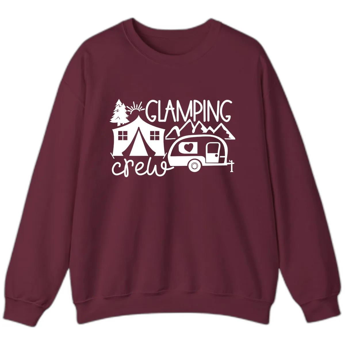 Glamping Crew Adventure Sweatshirt in Maroon