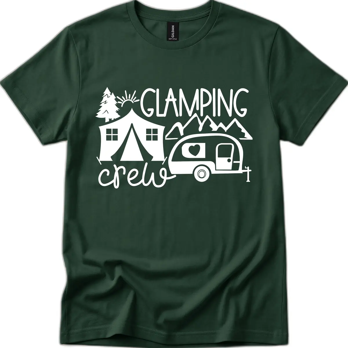 Glamping Crew Adventure T-Shirt in Forest Green