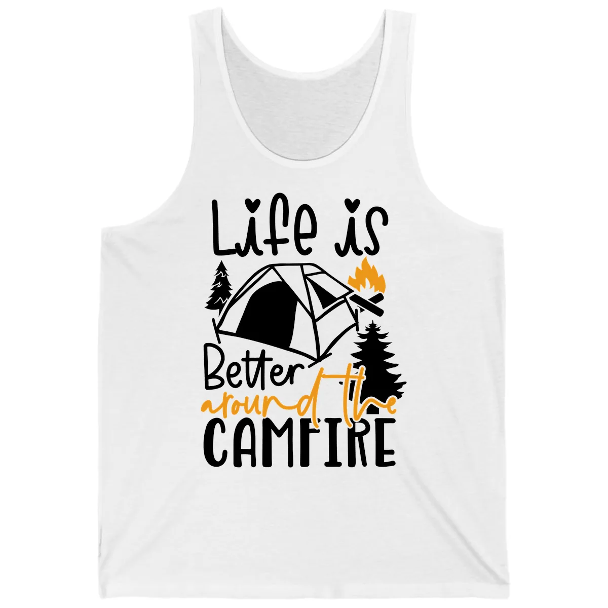Life Is Better Around The Campfire Tank in White
