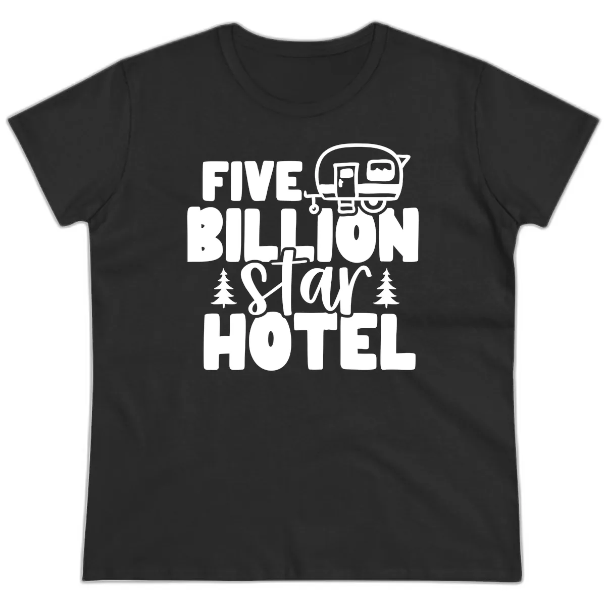 Five Billion Star Hotel Ladies Tee in Black